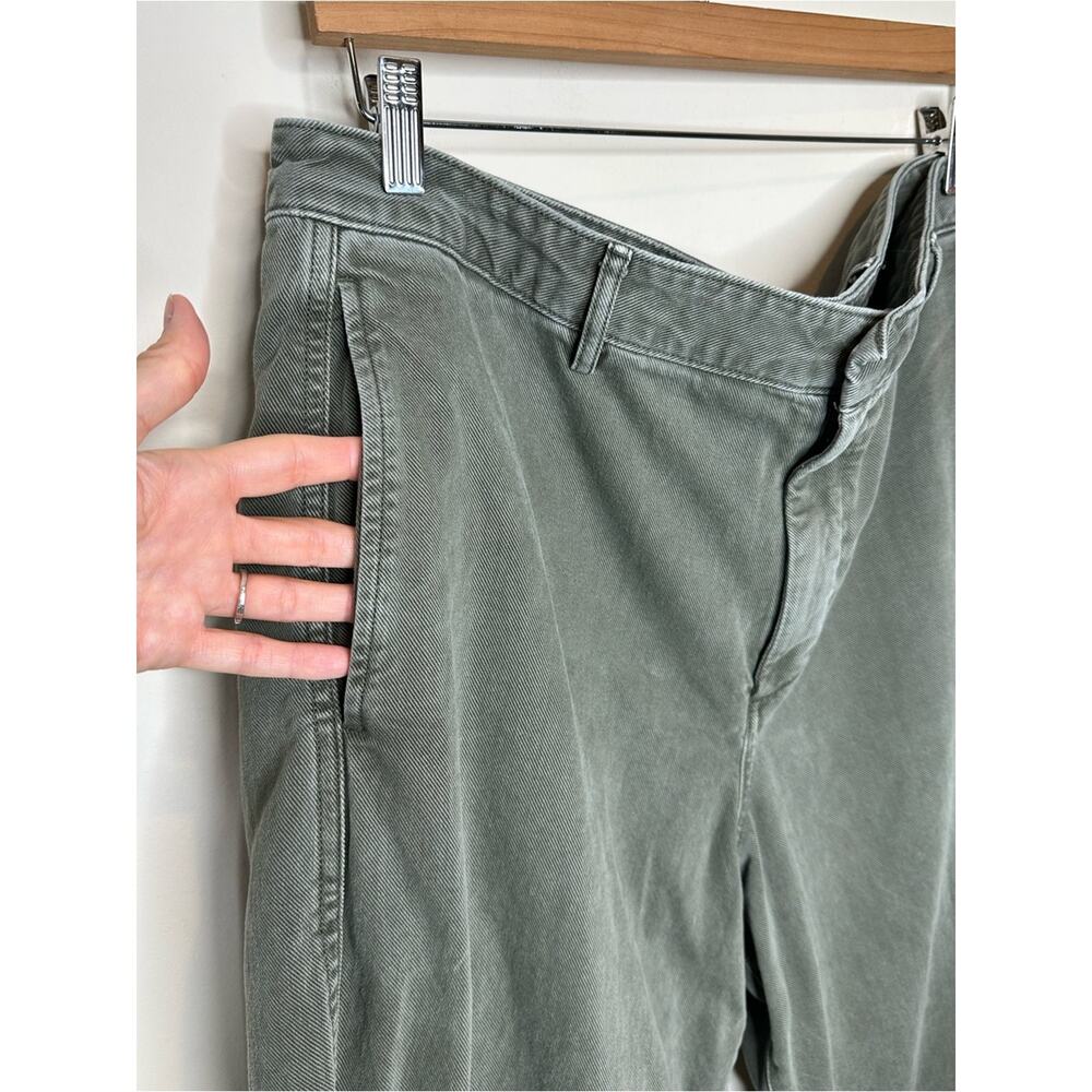 GAP Barrel Leg Cotton Ankle Crop Pants SZ 18 Khaki Black Moss Green Garment Dyed - Picture 4 of 14